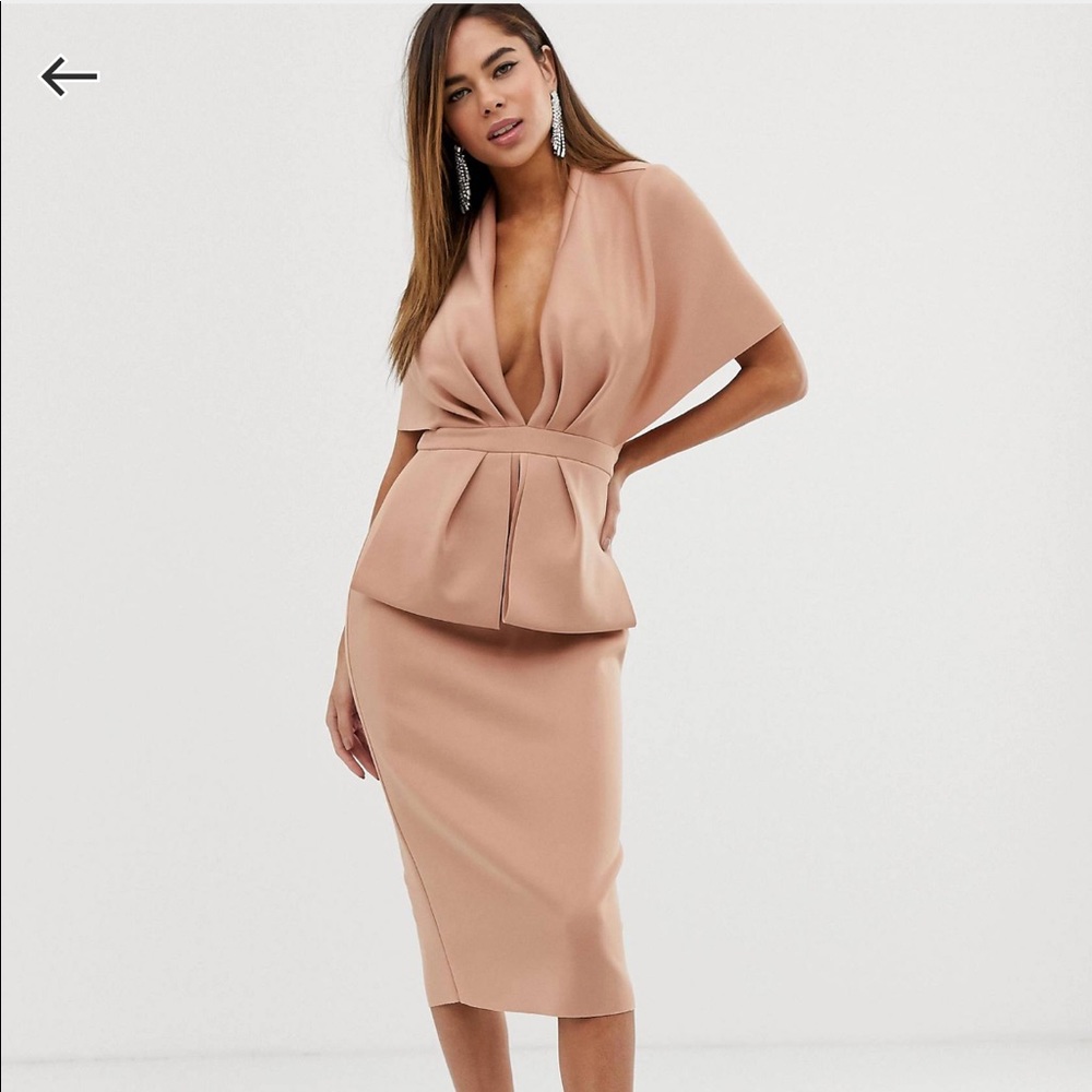 ASOS Midi Dress in Blush Pink
